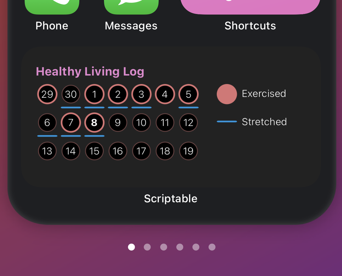 Building a Healthy Living Log with Scriptable